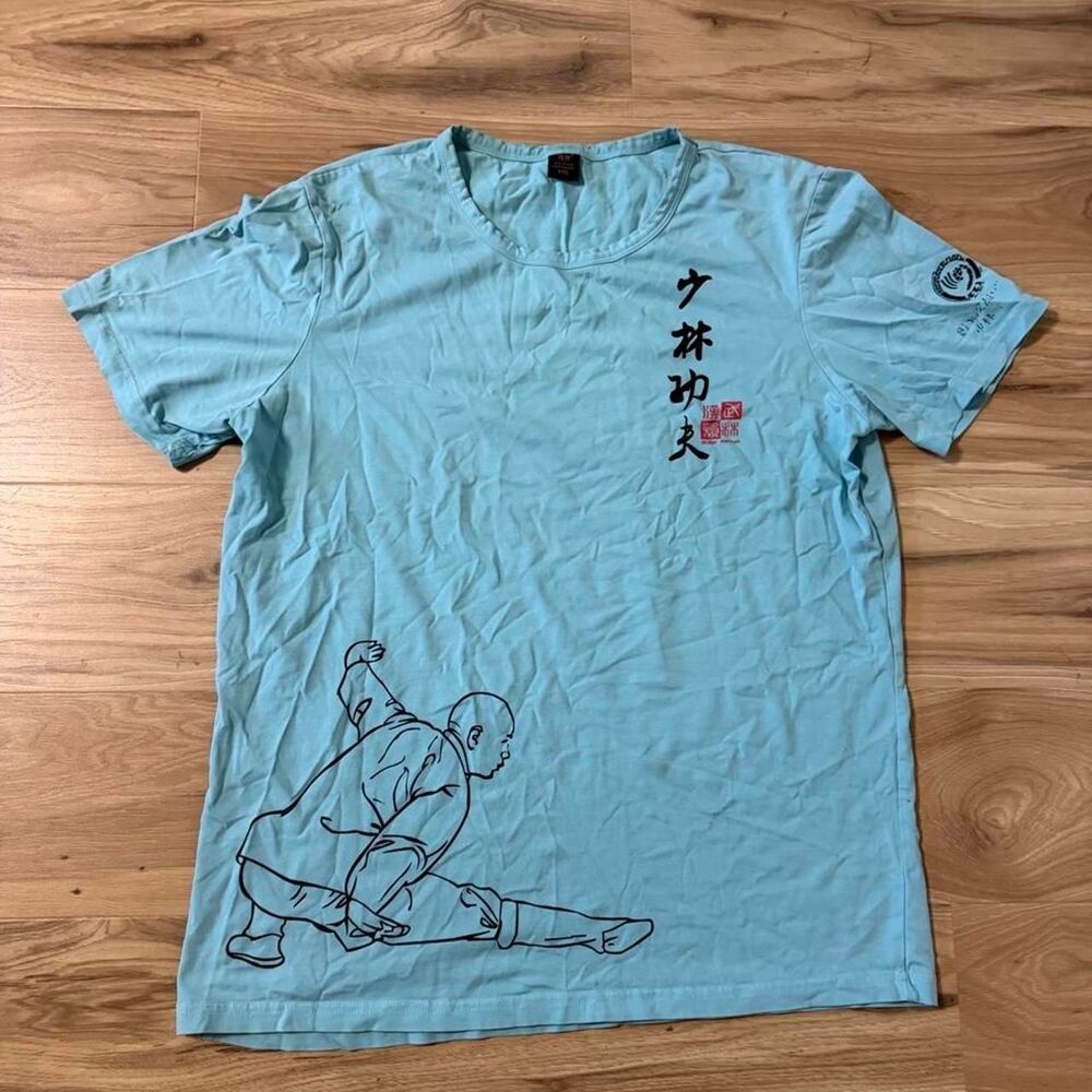 Blue martial arts Japanese art Y2K skater style tee Size XL